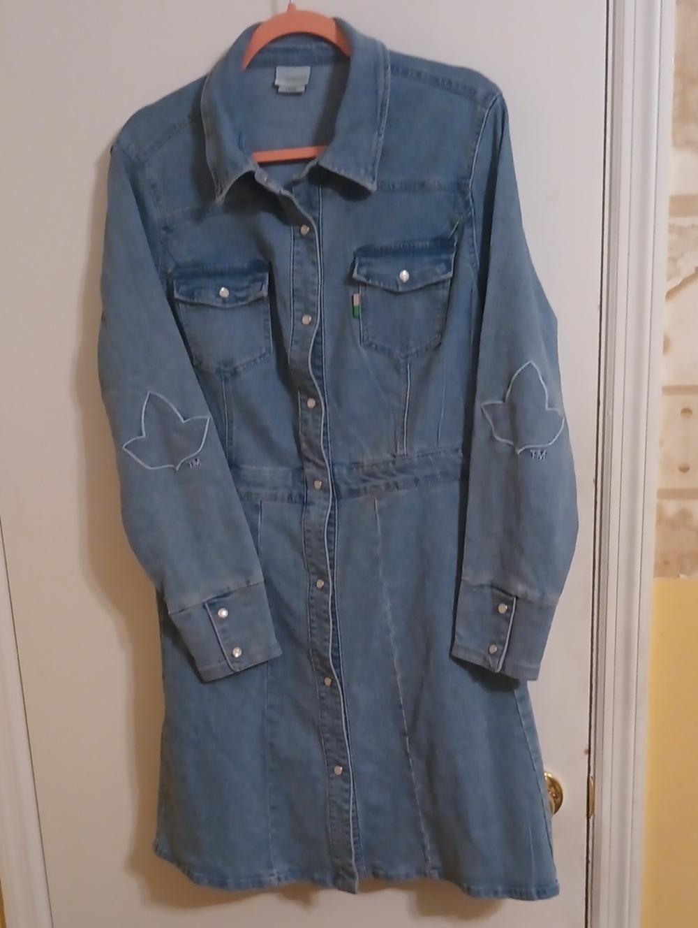 Ivy Storehouse Classic Blue Denim Button-Front Jacket Dress